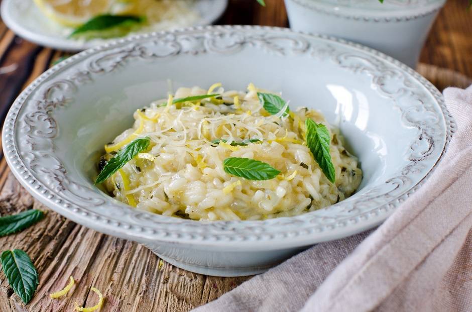 Risotto al lilmone e menta