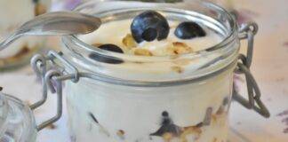 dessert al cucchiaio yogurt mirtilli