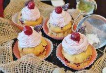 Muffin di mascarpone e ciliegie