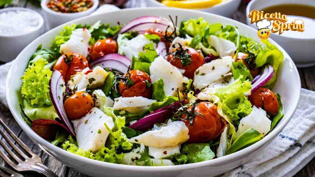 Insalata di merluzzo con pochissimi ingredienti la cena sarà servita accompagnala con del pane