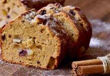 Plumcake con castagne e gocce di cioccolato dolce dal sapore unico e rustico