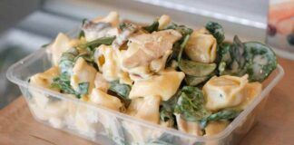 Tortellini 5 minuti con formaggio e spinaci