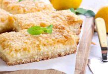 Merendine lemon bars soffici e fragranti per un dopocena da non dimenticare