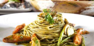 Spaghetti alla polpa di granchio con pesto al prezzemolo 13072023 ricettasprint