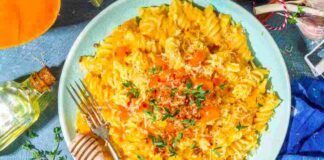 Pasta con zucca e olive