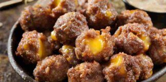 Le polpette le faccio al cheddar e bacon, sono talmente buone che le mangiano appena fritte