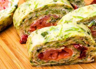 rotolo di verdure con philadelphia e salmone, 400 kcal e non ti senti in colpa, pronto in un attimo