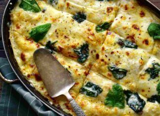 Pasta al forno con crema al Parmigiano, spinaci e tanta mozzarella Ricettasprint