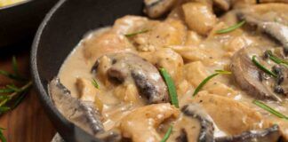 Pollo con i funghi direttamente in padella con una cremina a prova di scarpetta Ricettasprint