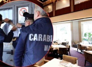 I carabinieri chiudono un ristorante posto sotto sequestro