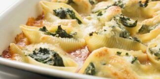 Conchiglioni spinaci e mozzarella