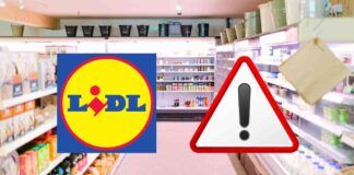 Una corsia di supermercato ed il logo LIDL