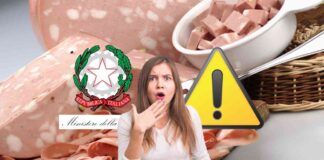 Mortadella affettata ed una donna spaventata