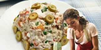 Insalata russa con tonno ed olive