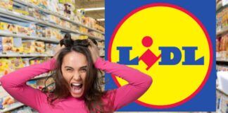 Donna arrabbiata e lodo Lidl