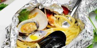 Linguine allo scoglio al cartoccio