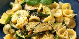 Orecchiette con zucchine, pancetta e noci Ricettasprint