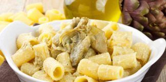 Pasta alla gricia con i carciofi