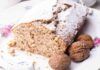 Plumcake innevato con ricotta e noci