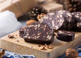 Salame di cioccolato di Natale