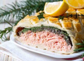 Salmone in crosta sfogliata