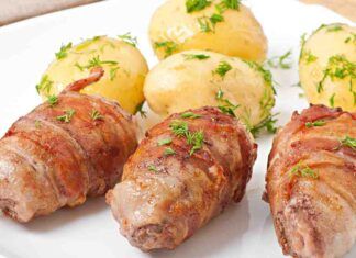 Involtini di pollo con panecetta e patate