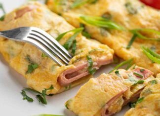 Omelette al prosciutto in friggitrice ad aria