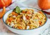 Pasta con zucca arrostita e mozzarella