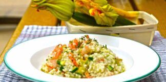 Risotto leggero di zucchine e gamberetti