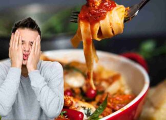 Stare male dopo aver mangiato la pasta - RicettaSprint