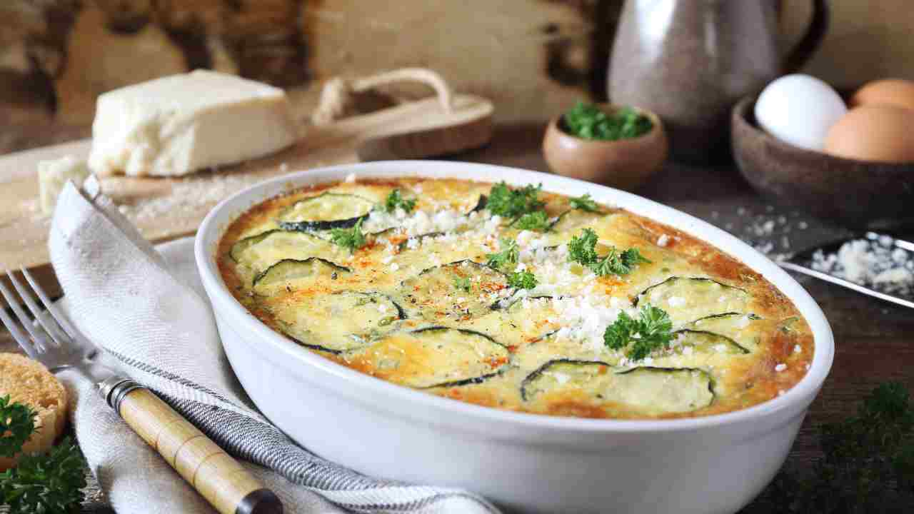 Sformato di zucchine gratinato con parmigiano